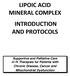 LIPOIC ACID MINERAL COMPLEX INTRODUCTION AND PROTOCOLS