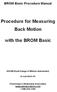 Procedure for Measuring Back Motion. with the BROM Basic