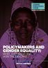 POLICYMAKERS AND GENDER EQUALITY: