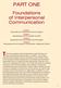 PART ONE. Foundations of Interpersonal Communication