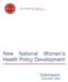 New National Women s Health Policy Development