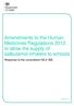 Amendments to the Human Medicines Regulations 2012 to allow the supply of salbutamol inhalers to schools. Response to the consultation MLX 385
