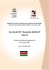 IN-COUNTRY TRAINING REPORT KENYA