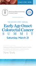 Early Age Onset Colorectal Cancer. New York. Saturday, March 21.  EAO-CRC 2015 THE NATION S FIRST ANNUAL