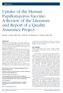 Uptake of the Human Papillomavirus Vaccine: A Review of the Literature and Report of a Quality Assurance Project