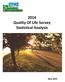 2014 Quality Of Life Survey Statistical Analysis