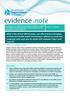 What is an evidence note? Key points. Health technology description