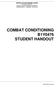 COMBAT CONDITIONING B1Y0476 STUDENT HANDOUT