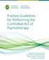 Practice Guidelines for Performing the Controlled Act of Psychotherapy