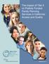 The Impact of Title X on Publicly Funded Family Planning Services in California: Access and Quality
