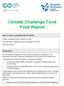 Climate Challenge Fund Final Report