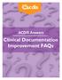 ACDIS Answers. Clinical Documentation Improvement FAQs