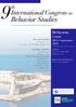 Behavior Studies. Series Founded in 1992 by Emilio Ribes-Inesta and Peter Harzem