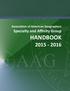 Association of American Geographers. Specialty and Affinity Group HANDBOOK