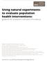 Using natural experiments to evaluate population health interventions: guidance for producers and users of evidence