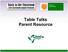 Module 7 Table Talks. Table Talks Parent Resource