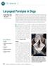 Laryngeal paralysis is a well-recognized