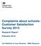 Complaints about schools: Customer Satisfaction Survey 2013