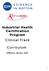 Industrial Health Certification Program Clinical Track. Curriculum