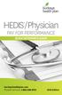 HEDIS / Physician PAY FOR PERFORMANCE QUICK REFERENCE GUIDE. buckeyehealthplan.com Provider Services: Edition