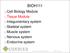 BIOH111. o Cell Biology Module o Tissue Module o Integumentary system o Skeletal system o Muscle system o Nervous system o Endocrine system