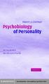 Psychobiology of Personality
