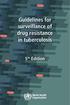 Guidelines for surveillance of drug resistance in tuberculosis. 5 th Edition