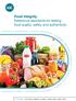 Food Integrity Reference standards for testing food quality, safety and authenticity