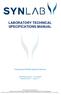 LABORATORY TECHNICAL SPECIFICATIONS MANUAL