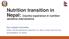 Nutrition transition in Nepal: Country experience in nutrition sensitive interventions