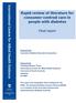 Rapid review of literature for consumer-centred care in people with diabetes