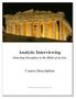 Analytic Interviewing