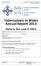 Tuberculosis in Wales Annual Report 2013