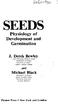 SEEDS. Physiology of Development and Germination. J. Derek Bewley
