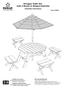 Octagon Table Set with 4 Stools & Striped Umbrella