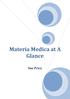 Materia Medica at A Glance