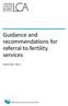 Guidance and recommendations for referral to fertility services