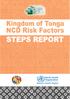 Kingdom of Tonga NCD Risk Factors STEPS REPORT