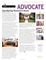 ADVOCATE. Introducing Shannon s House. by Wendy S. Meyer INSIDE ADVOCATE