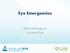 Eye Emergencies. David Pendergrast Auckland Eye