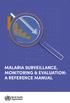 MALARIA SURVEILLANCE, MONITORING & EVALUATION: A REFERENCE MANUAL