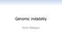 Genomic instability. Amin Mahpour