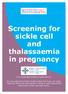 Screening for. and thalassaemia in pregnancy