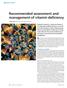 Recommended assessment and management of vitamin deficiency