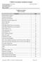 Certificates of Analysis Table of Contents