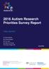 2016 Autism Research Priorities Survey Report FINAL REPORT