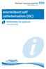 Intermittent self catheterisation (ISC) Information for patients Gynaecology