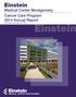 Einstein. Medical Center Montgomery Cancer Care Program 2014 Annual Report With Statistical Data From Einstein