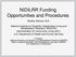 NIDILRR Funding Opportunities and Procedures