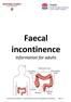 Faecal incontinence. Information for adults. GI Motility Clinic (UMCCC University Medical Clinics of Campbelltown and Camden) Page 1